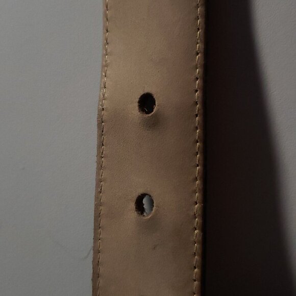 ESCADA Blue Reptile Embossed Leather Belt with Double "E" Silver-Tone Logo Buckl - Picture 10 of 11